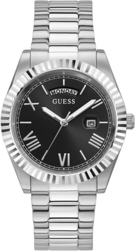 Montre Guess GW0265G1 au cadran bleu soleil et index argentés, style moderne et élégant