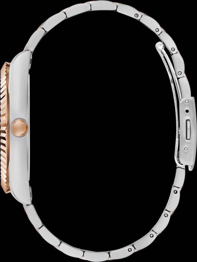 Boîtier Guess GW0265G13 acier inoxydable bicolore, lunette lisse, profil fin et raffiné
