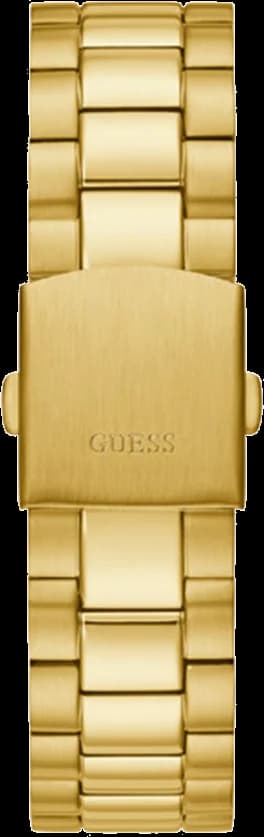 Bracelet Guess GW0265G2 en acier inoxydable doré à maillons larges, fermoir déployant double sécurité, finition polie