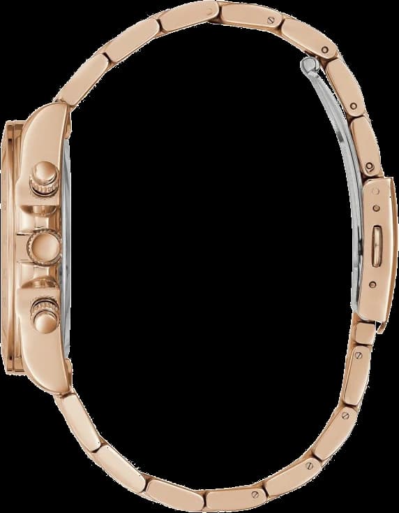 Cadran Guess GW0314L3 avec index bâtons et aiguilles dorés, texture guillochée élégante