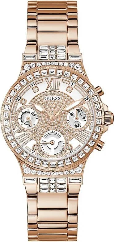 Montre Femme Guess Moonlight GW0320L3 Acier Rose Gold et Lunette Strass