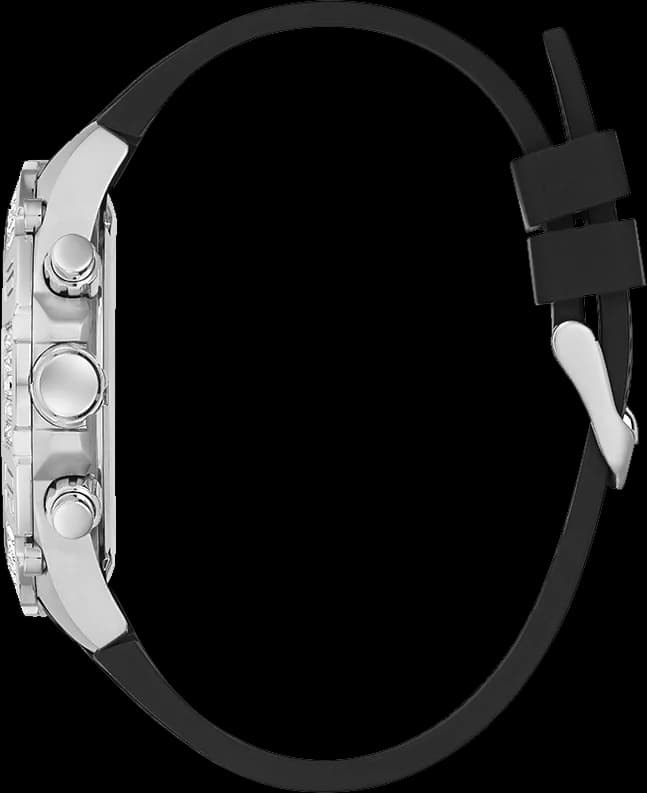 Montre Homme Guess Trophy GW0333G1 bracelet silicone noir cadran multifonction vue 2