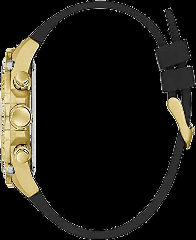 Cadran Guess GW0333G2 avec index bâton argentés, aiguilles luminescentes et guichet date à 4h pour une lisibilité optimale
