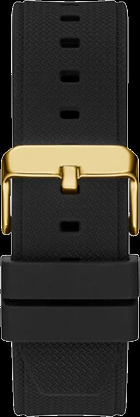 Montre Homme Guess Third Gear GW0334G2 bracelet silicone noir boitier acier doré vue 3