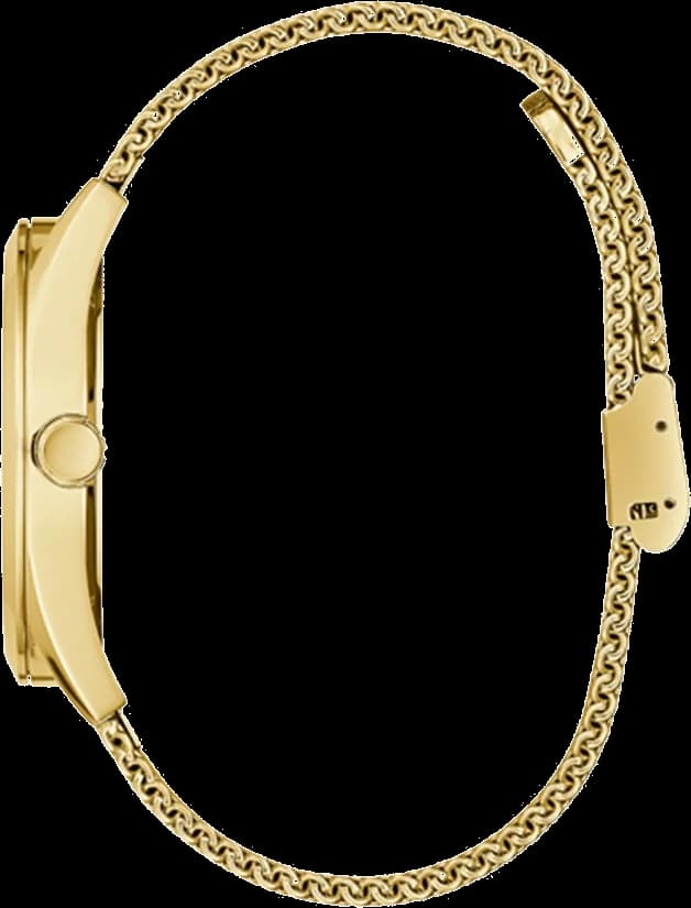 Bracelet Guess GW0368G2 en acier inoxydable doré, mailles milanaises souples, fermoir déployante ajustable