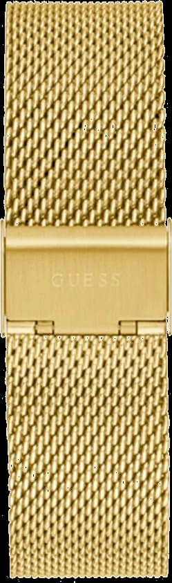 Boîtier Guess GW0368G2 en acier doré, lunette lisse, fond transparent, profil fin et raffiné