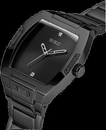 Boîtier Guess GW0387G3 rond en acier brossé 44mm, lunette fine lisse, profil fin et ergonomique