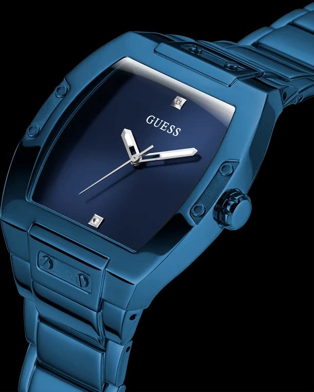 Bracelet Guess GW0387G4 en acier inoxydable bicolore bleu et argent avec fermoir déployant