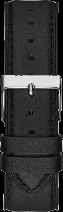 Bracelet Guess GW0389G1 en cuir noir avec coutures contrastées et boucle ardillon en acier