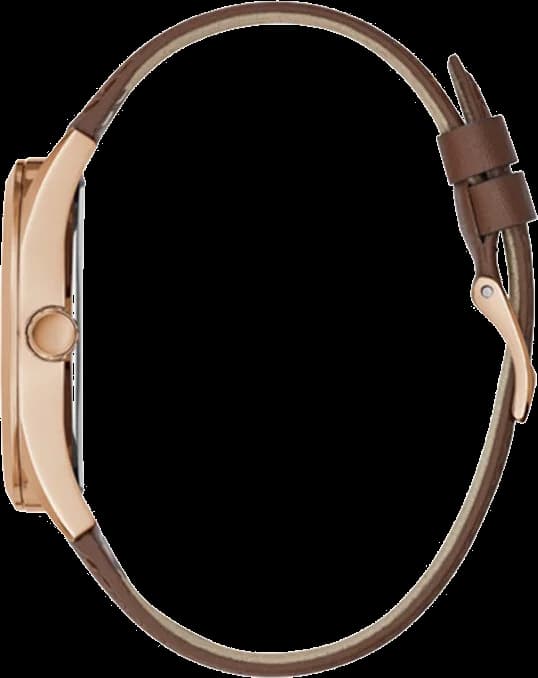 Montre Guess GW0389G3 Cadran Bleu Nuit et Bracelet Cuir Marron vue 2