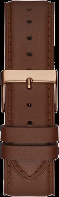 Bracelet Guess GW0389G3 en cuir marron avec surpiqûres contrastantes et boucle ardillon en acier inoxydable