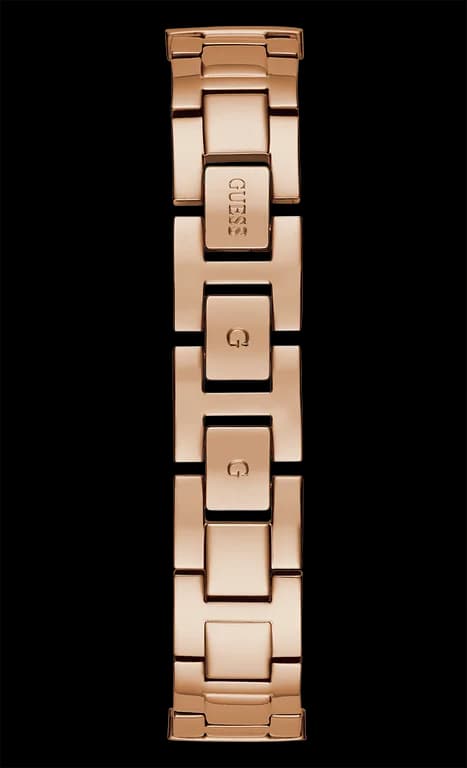 Boîtier Guess GW0401L3 rond en acier doré à lunette lisse, verre minéral, profil fin et raffiné