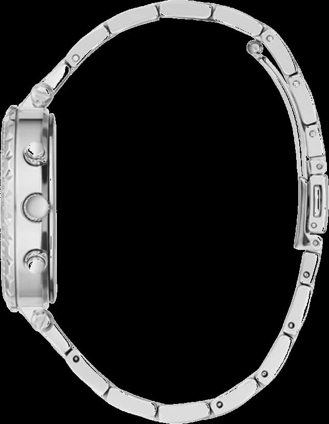 Bracelet Guess GW0403L1 en acier argenté à maillons, fermoir déployant sécurisé, finition polie brillante