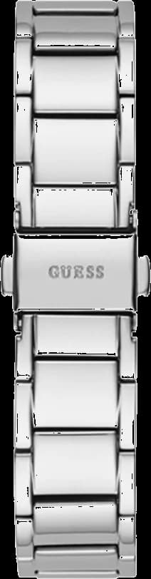 Boîtier Guess GW0403L1 rond en acier argenté, lunette lisse, profil fin et épaisseur réduite pour un port confortable