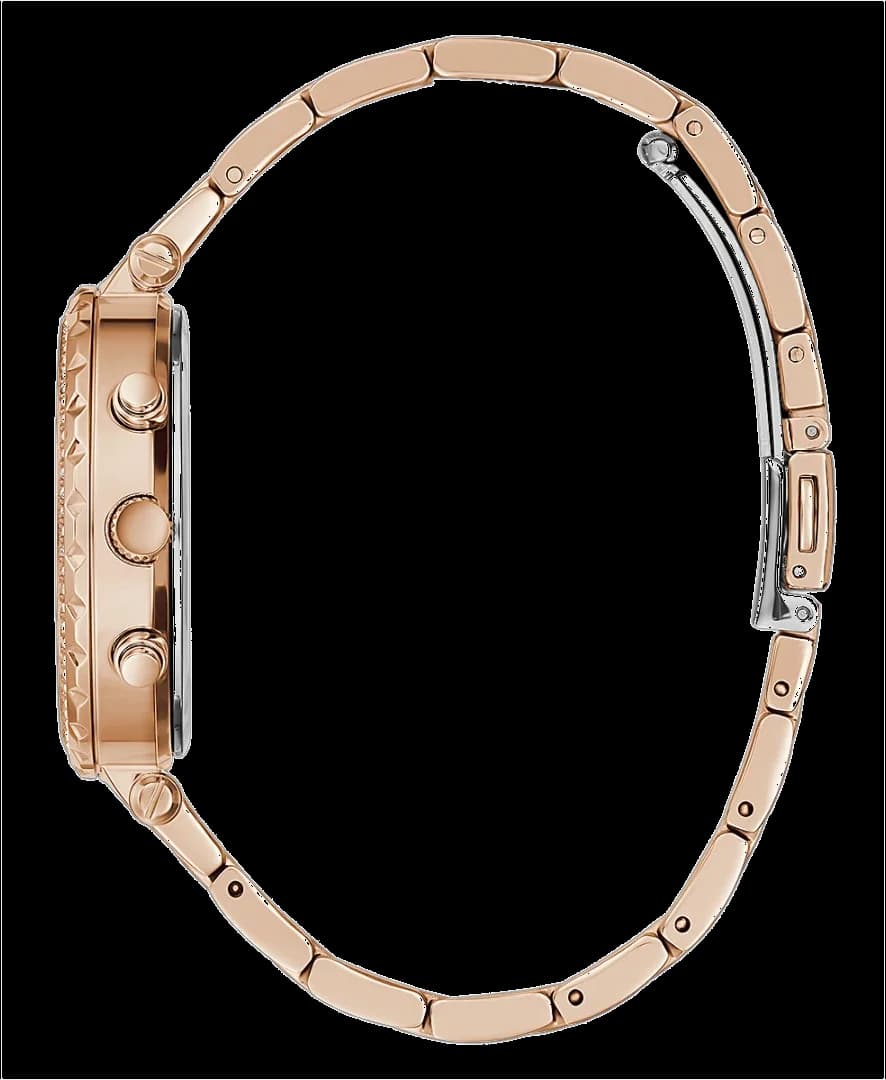 Cadran Guess GW0403L3 avec index en aiguilles squelettes, affichage ouvert, complication date à 3h