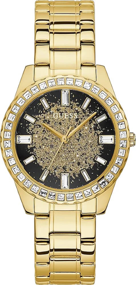 Montre Guess GW0405L2 au cadran scintillant en acier doré avec cristaux, style glamour et raffiné