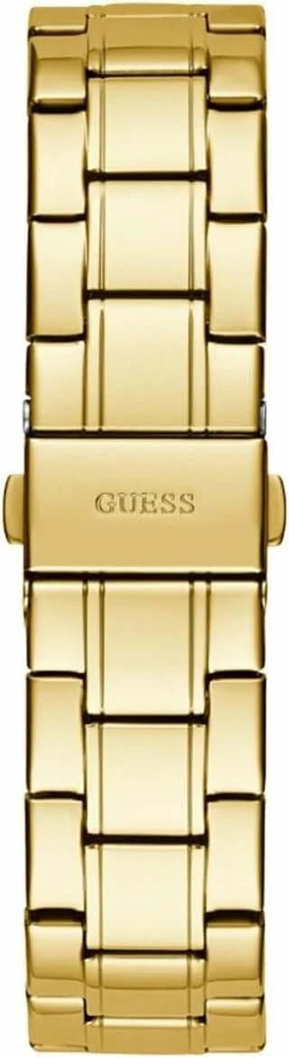 Boîtier Guess GW0405L2 rond en acier doré, lunette lisse, vue de profil mince et élégante