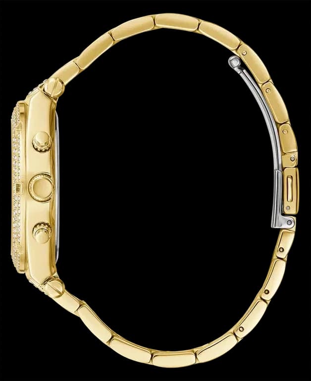 Bracelet Guess GW0440L2 en acier doré à maillons joncs, fermoir déployante, finition brillante et élégante