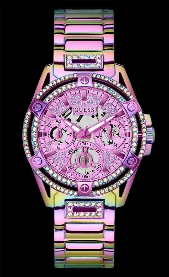 Montre Femme Guess Queen GW0464L4 Acier Arc-en-ciel et Cristaux