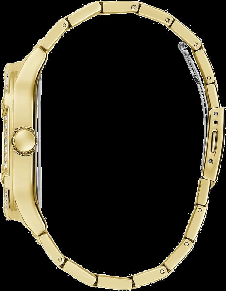 Bracelet Guess GW0576G2 en acier doré à maillons larges, fermoir déployant double sécurité