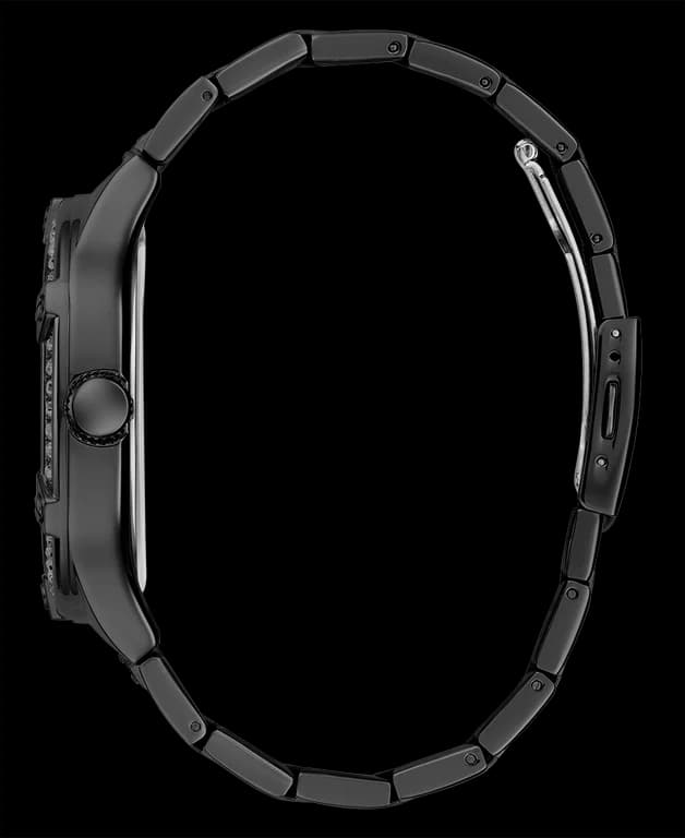 Bracelet Guess GW0576G3 en acier noir mat, maillons brossés et fermoir déployant gravé Guess