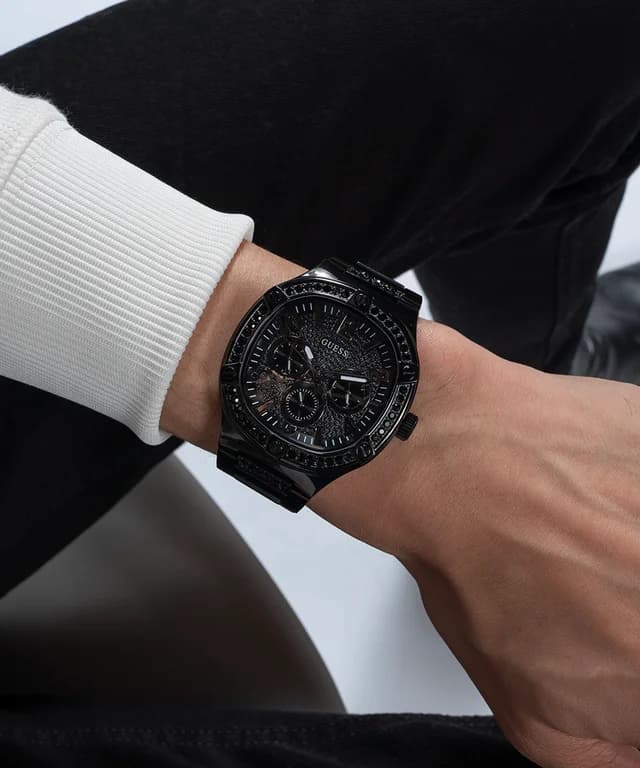 Montre Homme Guess Duke GW0576G3 bracelet acier noir cadran multifonction vue 6