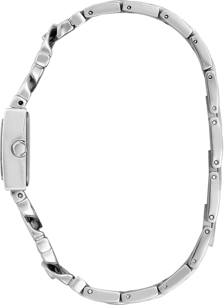 Bracelet Guess GW0603L1 en acier inoxydable argenté à maillons, fermoir déployant double sécurité, finition polie