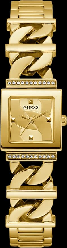Montre Guess GW0603L2 au cadran carré doré avec index dorés et aiguilles dorées nacré