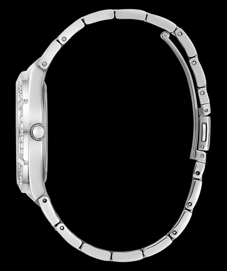 Bracelet Guess GW0604L1 acier argenté maillé, fermoir déployante double sécurité, finition polie, 18mm de large