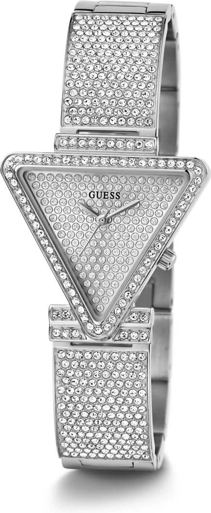 Cadran Guess GW0644L1 blanc à index dorés, aiguilles bâton et date à 3h, design épuré