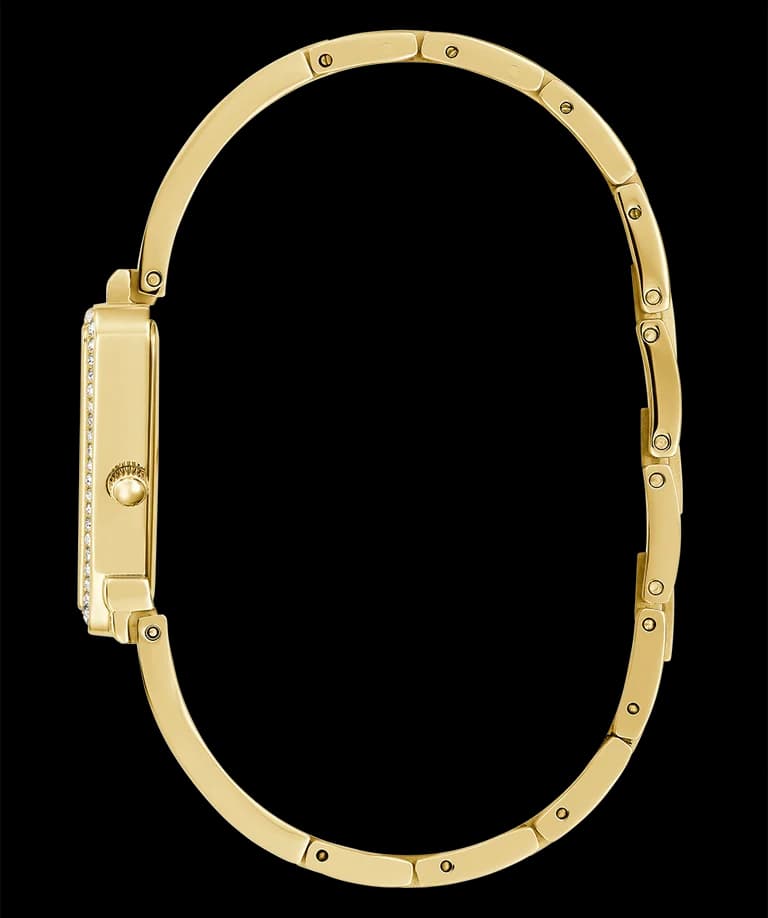 Bracelet Guess GW0644L2 en acier doré avec maillons, fermoir déployante et cristaux scintillants