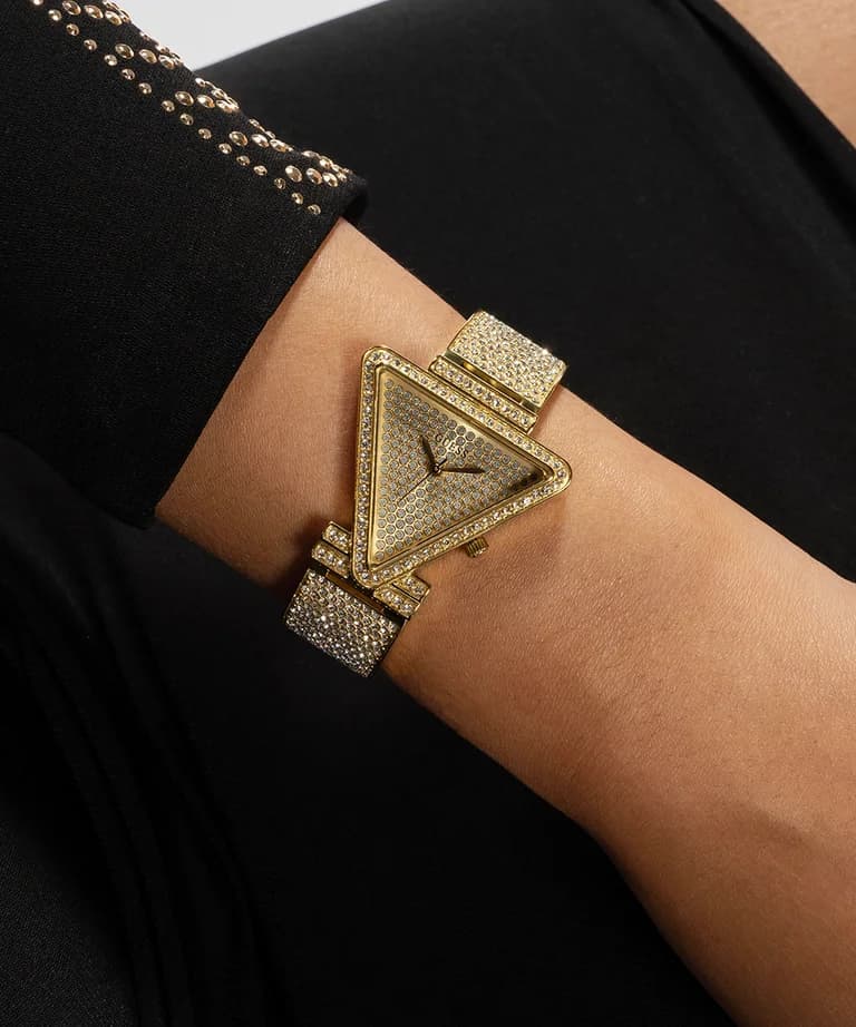 Montre Femme Guess GW0644L2 Fame Acier Doré Boîtier Triangle et Cristaux vue 5