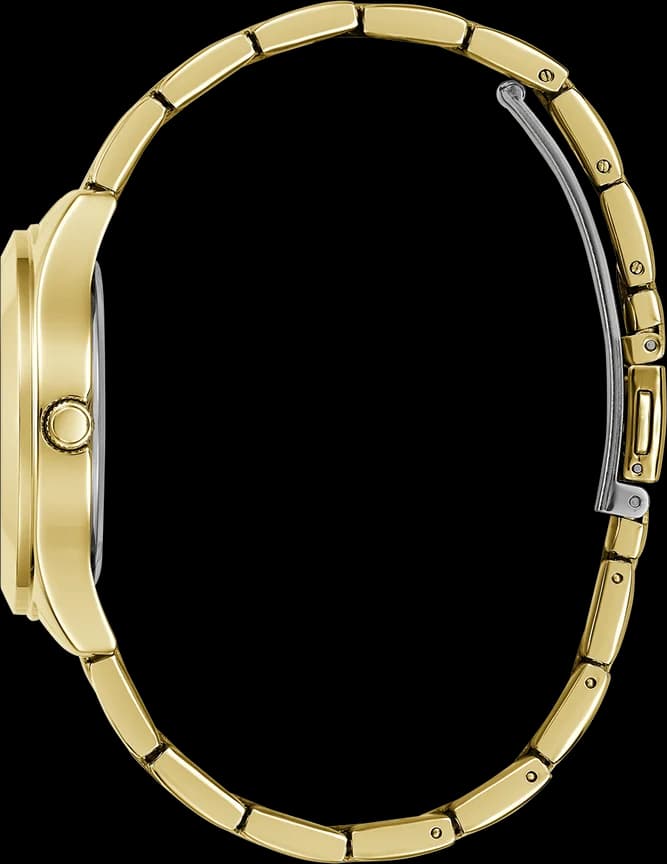 Bracelet Guess GW0675L2 en acier doré, maillons plats ajustables, fermoir déployant double sécurité