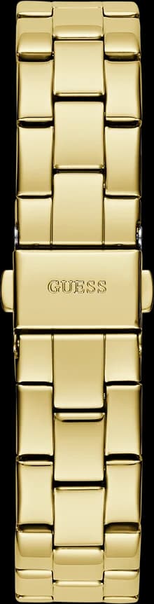 Boîtier Guess GW0675L2 en acier doré circulaire, lunette unie, verre minéral, profil fin et élégant