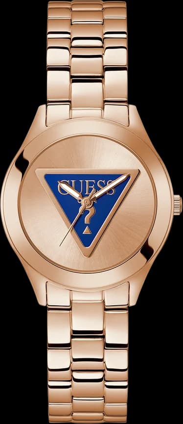 Montre Guess GW0675L3 au cadran bleu soleil et boîtier acier rose gold, style chic et moderne