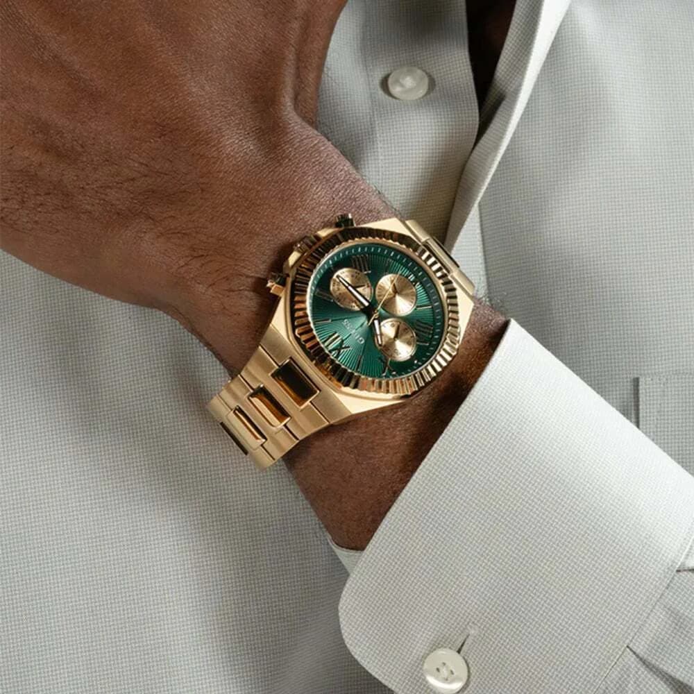 Montre Homme Guess GW0703G2 Equity Acier Doré et Cadran Vert vue 5