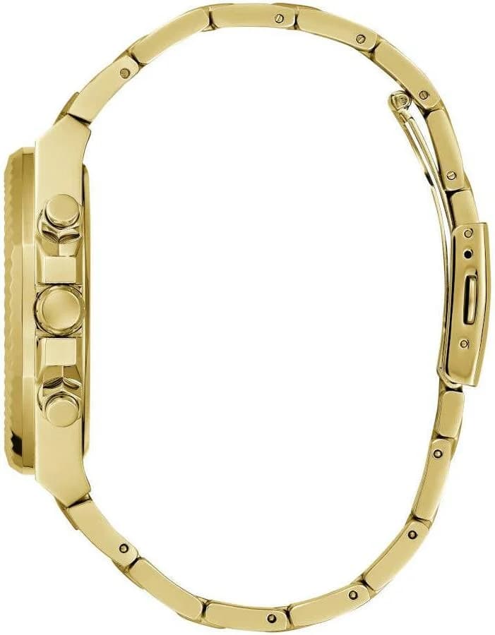 Bracelet Guess GW0703G5 en acier doré à maillons fins s'ouvre par un fermoir déployant signé Guess
