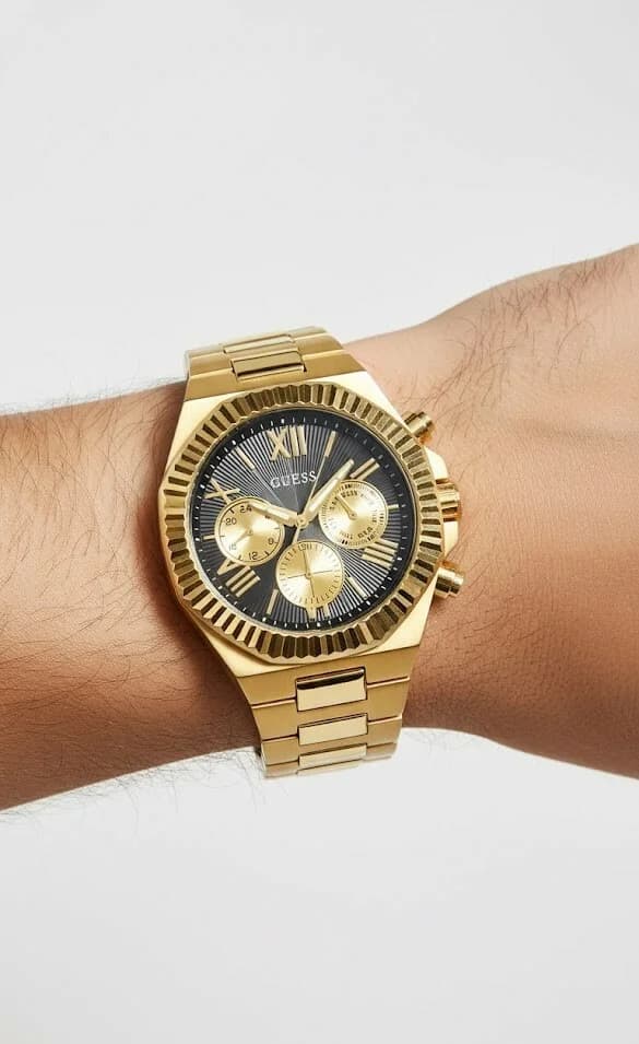 Montre Guess GW0703G5 Equity Acier Doré et Cadran Noir Multifonctions vue 5