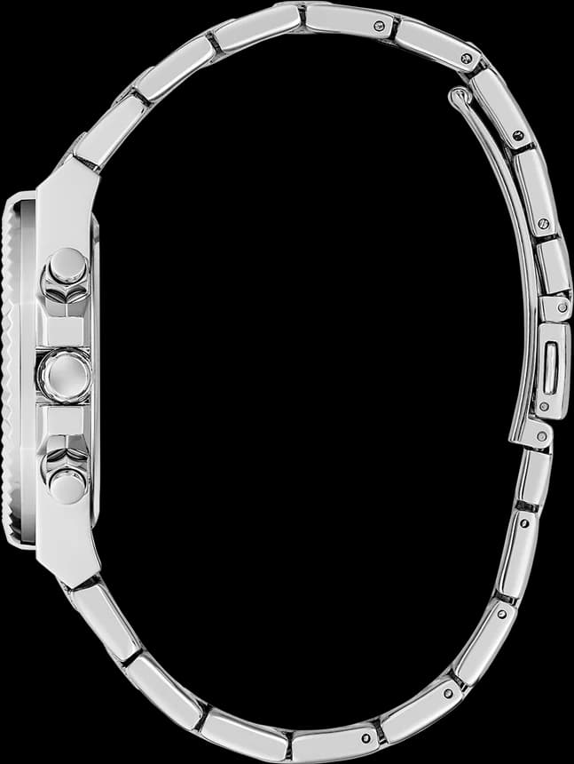 Bracelet Guess GW0769L1 en acier argenté avec maillons lisses, fermoir déployant sécurisé