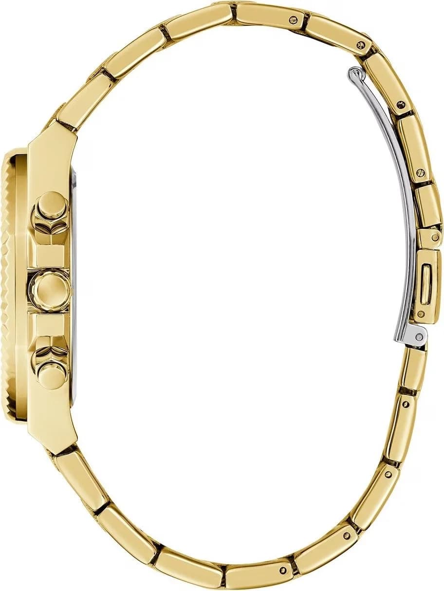 Bracelet Guess GW0769L2 en acier doré à maillons fins, fermoir déployant