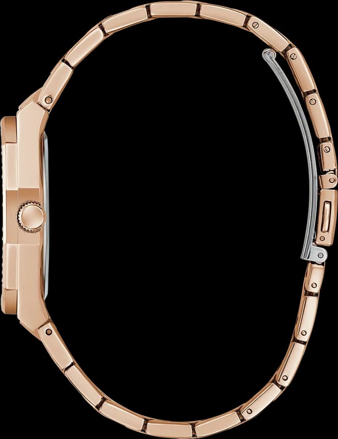 Montre Femme Guess Desire GW0770L3 bracelet acier or rose cadran rouge bordeaux nacre vue 2