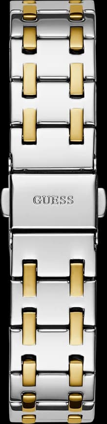 Boîtier Guess GW0770L4 en acier bicolore, lunette lisse et verre minéral, profil fin et raffiné