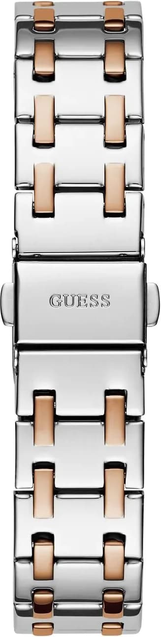 Bracelet Guess GW0770L5 acier bicolore argent et rose gold, maillons alternés, fermoir déployant sécurisé