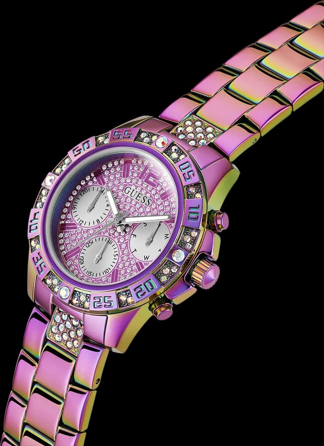 Montre Femme Guess Majesty GW0771L4 Acier Arc-en-ciel et Cristaux vue 2