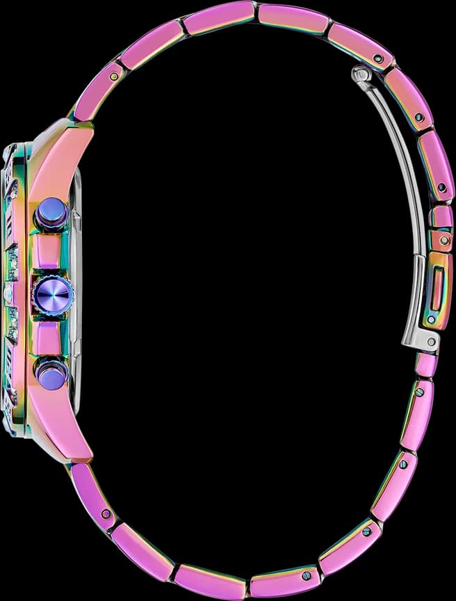 Bracelet Guess GW0771L4 en acier inoxydable bicolore avec maillons dorés et argentés, fermoir déployant