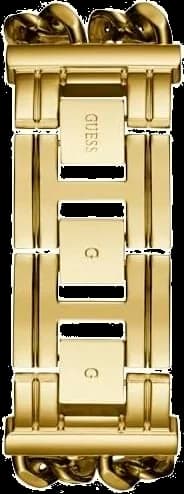 Cadran Guess U1117L5 au cadran noir profond, index bâtons dorés, aiguilles luminescentes, date à 3h