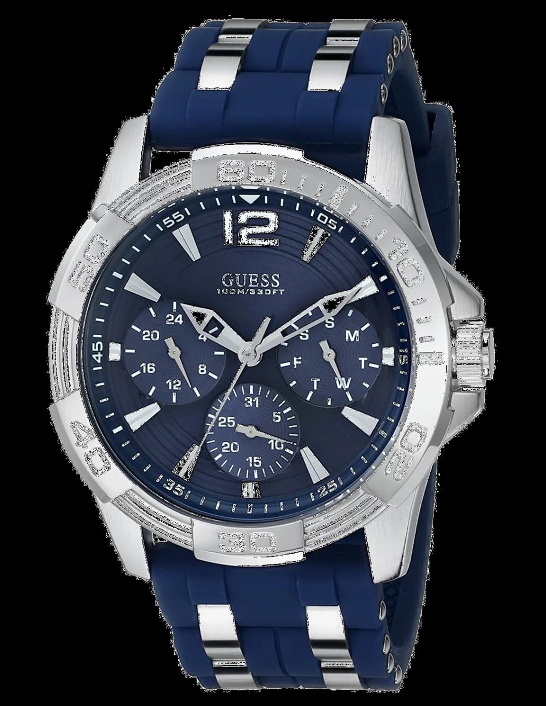 Montre Guess W0366G2 Oasis Bracelet Silicone Bleu et Acier