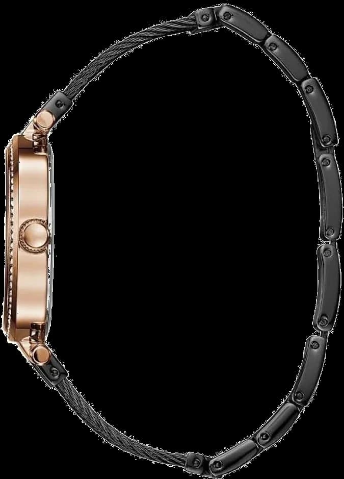 Cadran Guess W0638L5 noir avec index dorés et aiguilles fines, élégance intemporelle et lisibilité parfaite