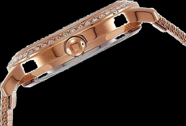 Cadran Guess W0647L2 avec index romains dorés et aiguilles fines, date à 3h