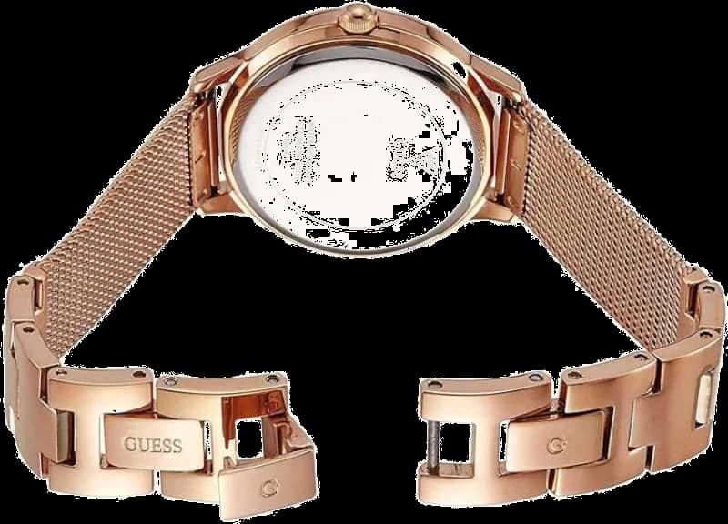 Bracelet Guess W0647L2 en acier or rose à maillons, fermoir déployant, élégant et confortable
